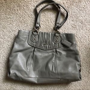 Coach Ashley gray leather satchel